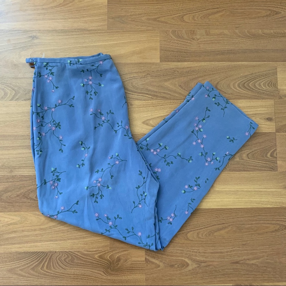 Vintage silk floral pants